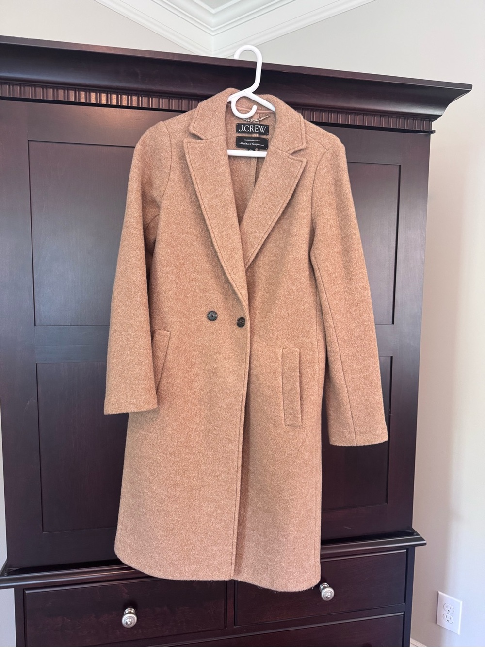 J. Crew Women's Camel-Tone Wool-Blend Pea Coat